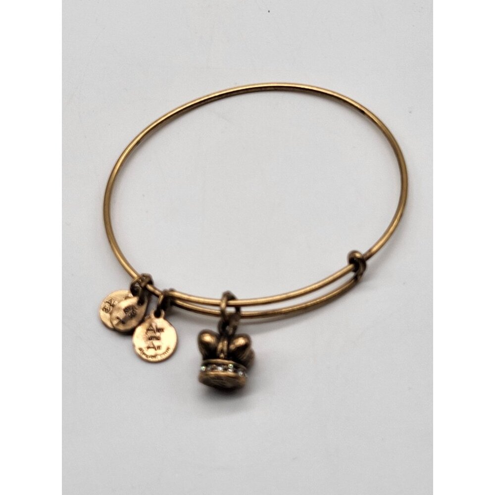 Alex and Ani Kings Crown w/Crystals Expandable Bracelet Rafaelian Gold